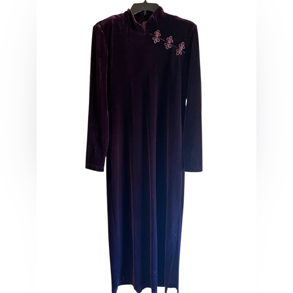 K.C. Spencer Purple Velvet Dress - Picture 1 of 3